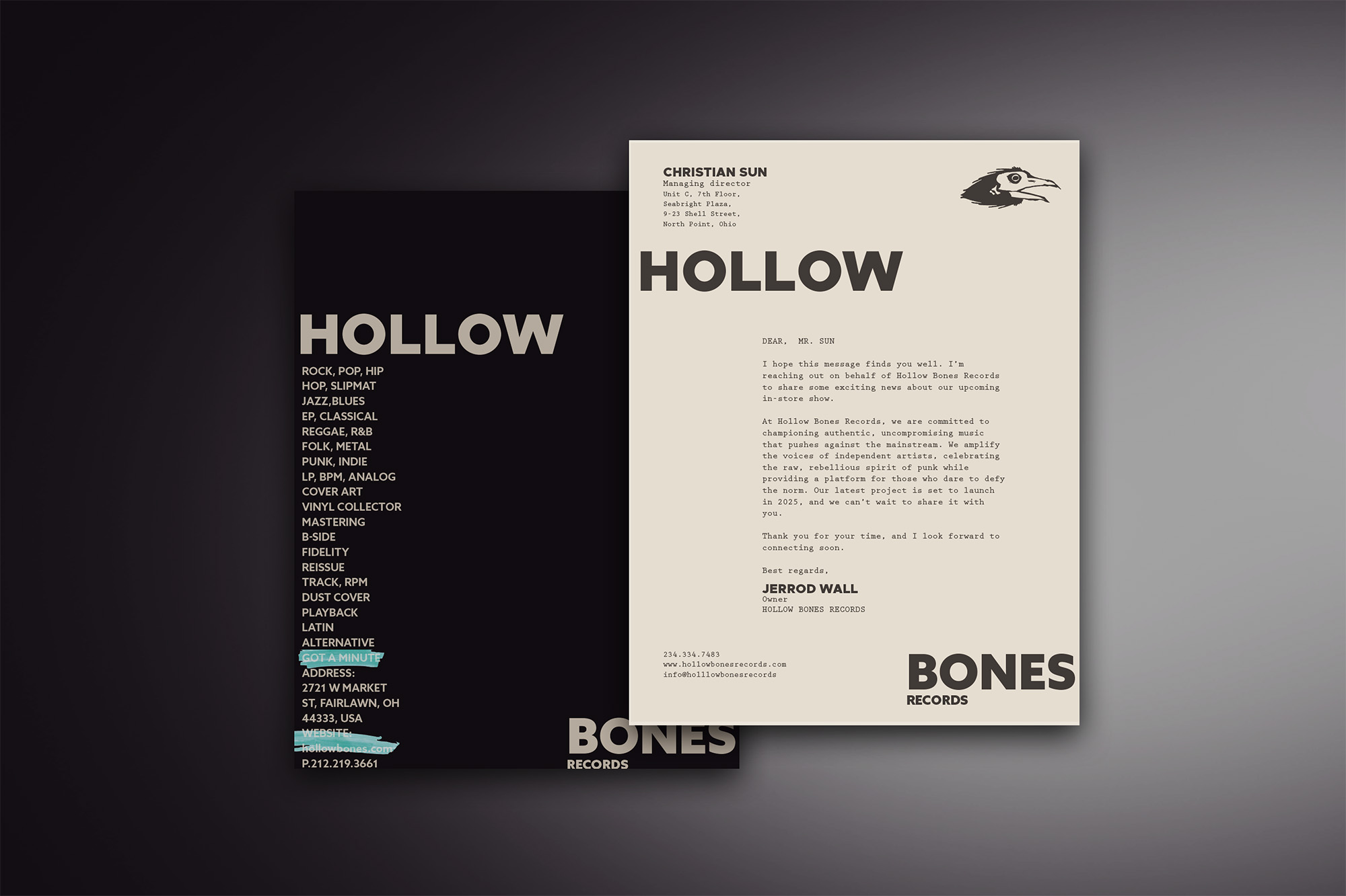 Hollow Bones Letterhead